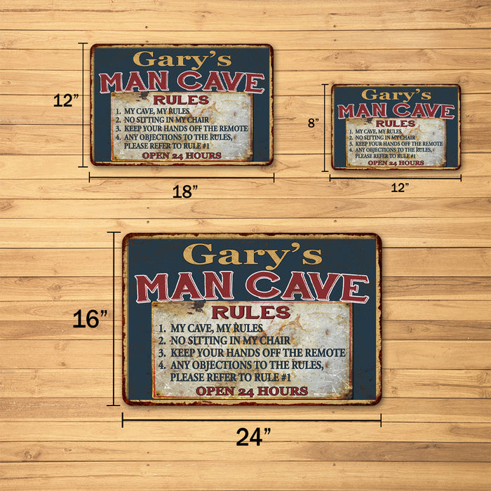 Personalized Man Cave Rules Chic Rustic Green Sign Home Metal 108120049001