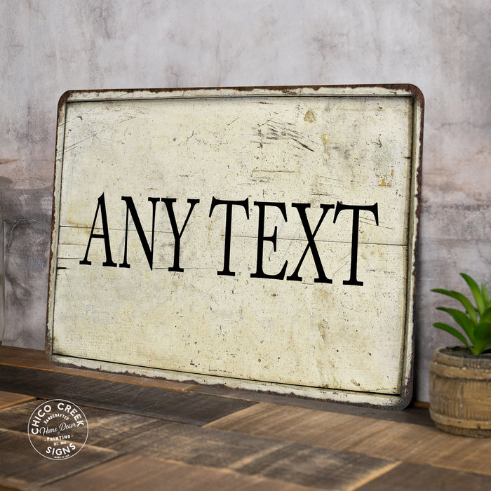 Any Text Tan Custom Personalized Gift 16 x 24 Matte Finish Metal 116240061002