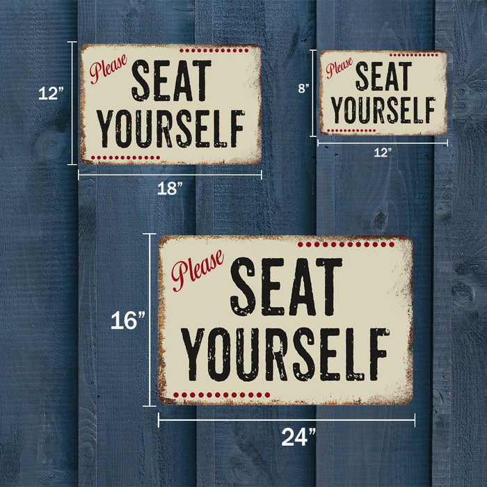 Please Seat Yourself Vintage 50's Diner Metal Sign 108120061062