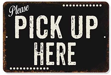 Pick Up Here Dark Vintage 50's Diner Metal Sign 108120061063