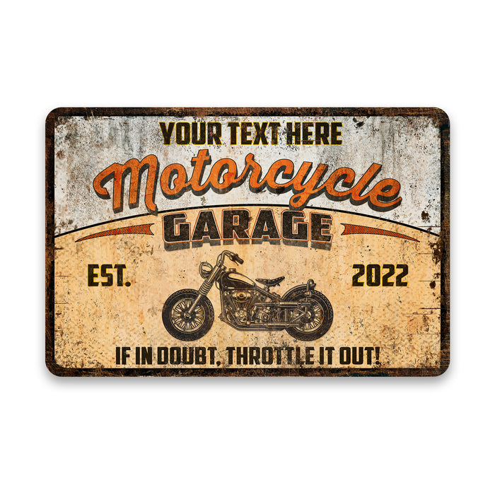 Personalized Motorcycle Garage Sign Bike Shop Den Wall Decor