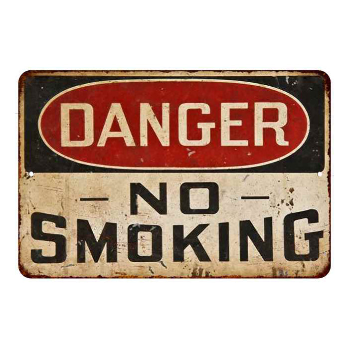 Danger No Smoking Sign Vintage Wall Decor Signs Art Decorations Tin Gift