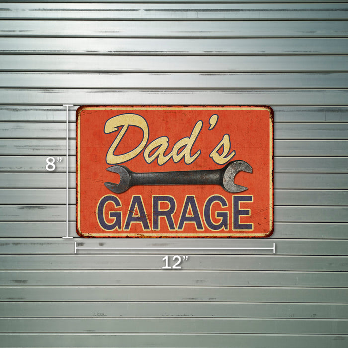 Dad's Garage Sign Vintage Wall Decor Signs Art Decorations Tin Gift