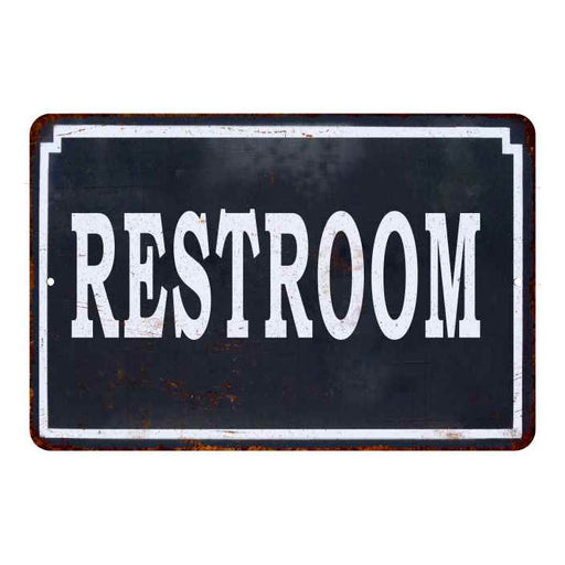 Restroom Blue Sign Vintage Wall Décor Signs Art Decorations Tin Gift 