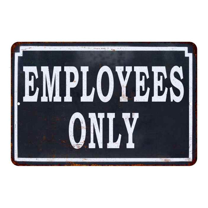 Employees Only Sign Vintage Wall Décor Signs Art Decorations Tin Gift 
