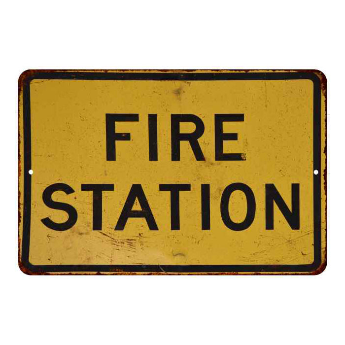 Fire Station Sign Vintage Wall Décor Signs Art Decorations Tin Gift 