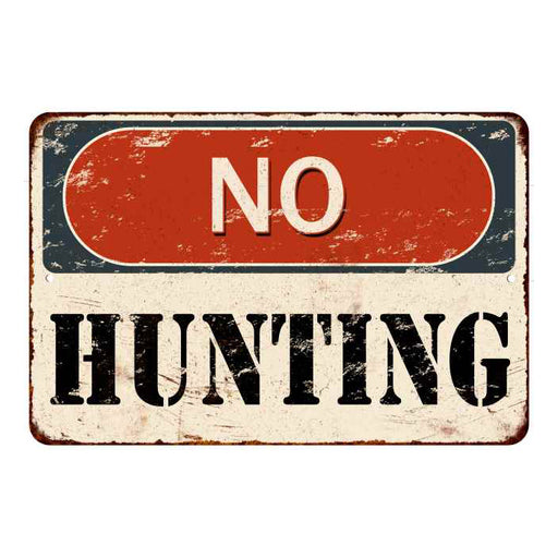 No Hunting Sign Vintage Wall Décor Signs Art Decorations Tin Gift 
