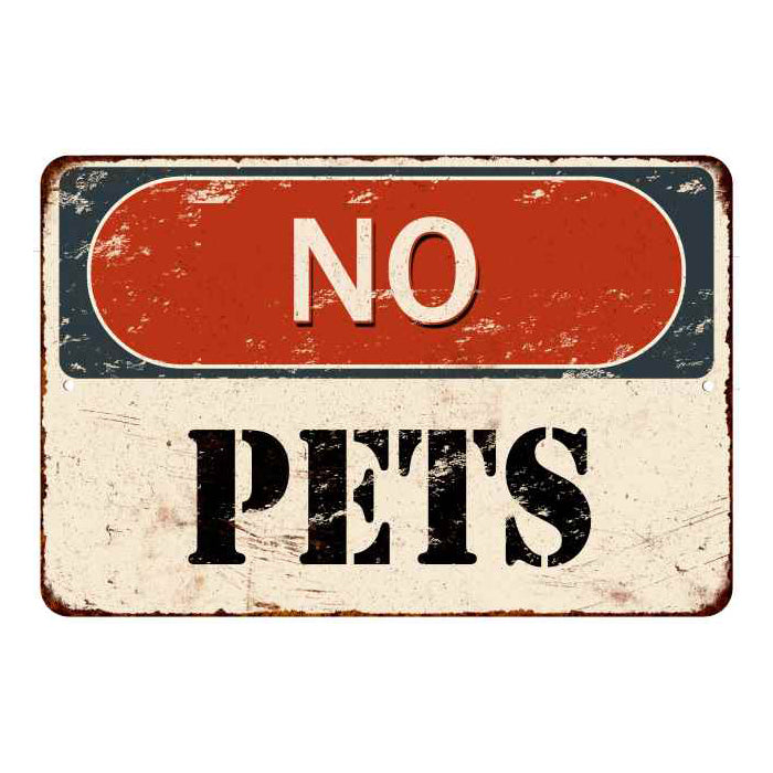 No Pets Sign Vintage Wall Décor Signs Art Decorations Tin Gift 
