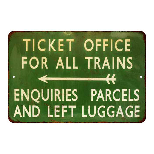 Ticket Sales Trains Sign Vintage Wall Décor Signs Art Decorations Tin Gift 