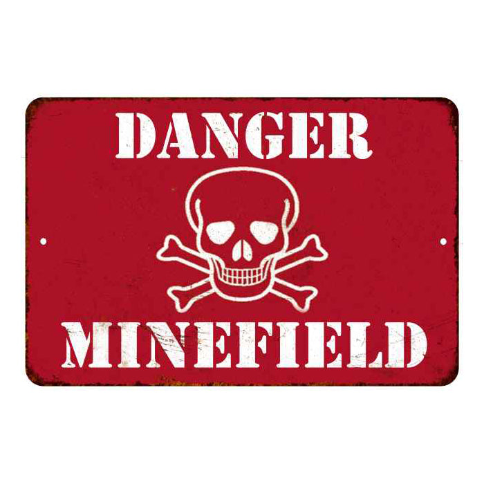Danger Minefield Sign Vintage Wall Décor Signs Art Decorations Tin Gift 