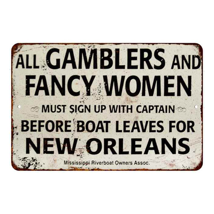 Gamblers & Fancy Women Sign | Vintage Game Room — Chico Creek Signs