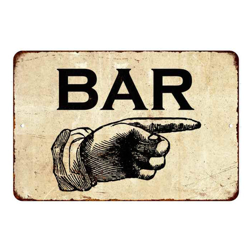 Bar to the Right Sign Vintage Wall Décor Signs Art Decorations Tin Gift 