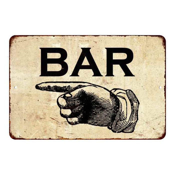 Bar to the Left Sign | Vintage Metal Home Bar Decor — Chico Creek Signs