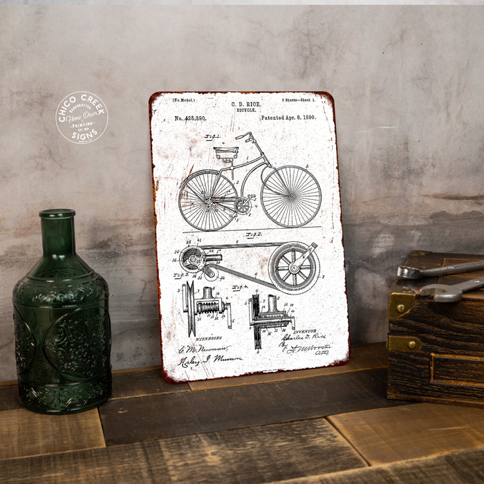 Bicycle Patent Bike Sign Vintage Wall Decor Signs Art Decorations Tin Gift 108120067106
