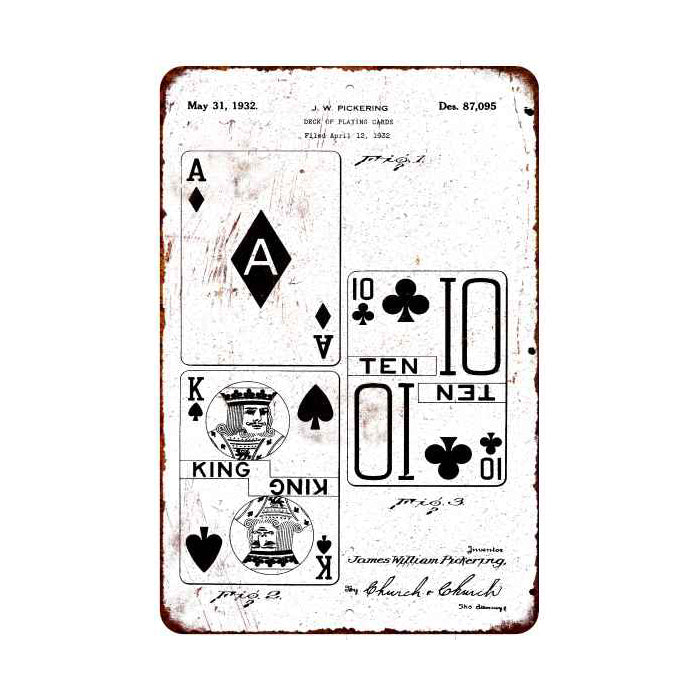 Card Ace Patent Sign Vintage Wall Décor Signs Art Decorations Tin Gift 