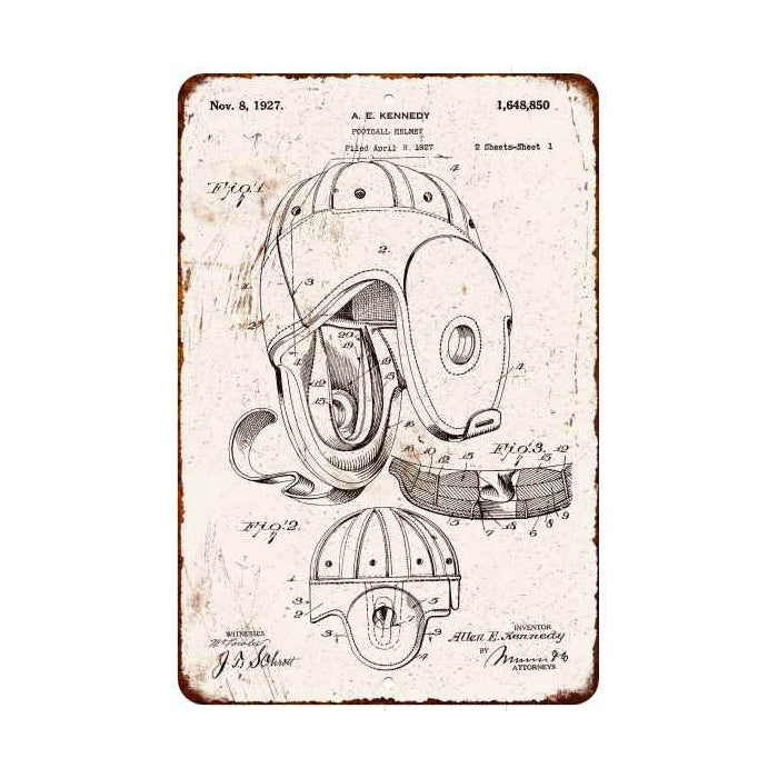 decorative football helmet Football Helmet Patent Sign Vintage Wall Decor Signs Art Decorations Tin Gift Premium