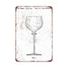 Wine Glass Patent Sign Vintage Wall Décor Signs Art Decorations Tin Gift 