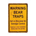 Warning Bear Traps Sign Vintage Wall Décor Signs Art Decorations Tin Gift 