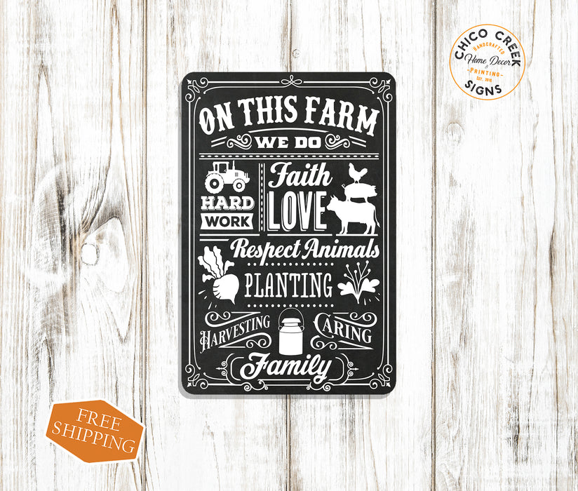 On This Farm Sign Farm Life Faith Love Farmhouse Home Decor Gift 108120069001