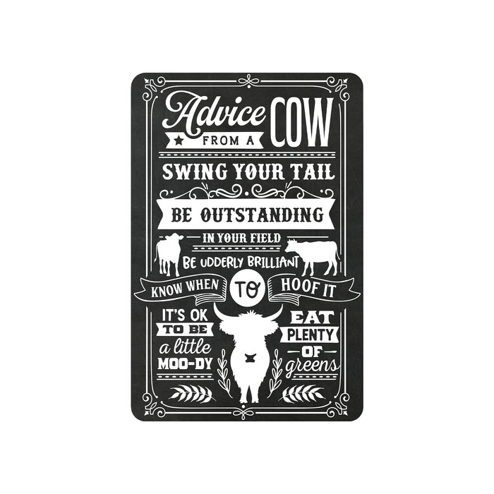 Advice From a Cow Sign Farm Life Farmhouse Barn Livestock Home Decor Gift 108120069007