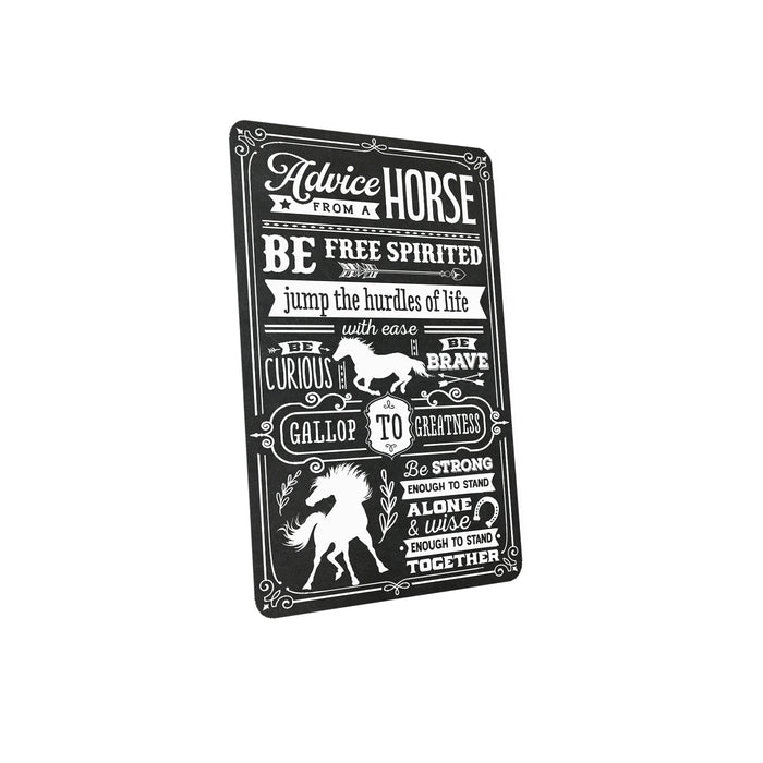 Advice From a Horse Sign Free Spirit Farmhouse Barn Livestock Home Decor Gift 108120069009