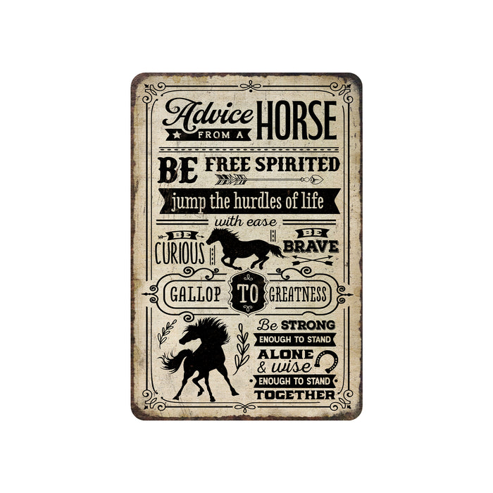 Advice From a Horse Sign Tan Free Spirit Farmhouse Barn Livestock Home Decor Gift 108120069010