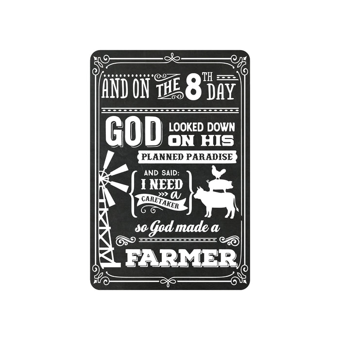 God Made a Farmer Sign On The Eighth Day Farmhouse Barn God Home Decor Gift