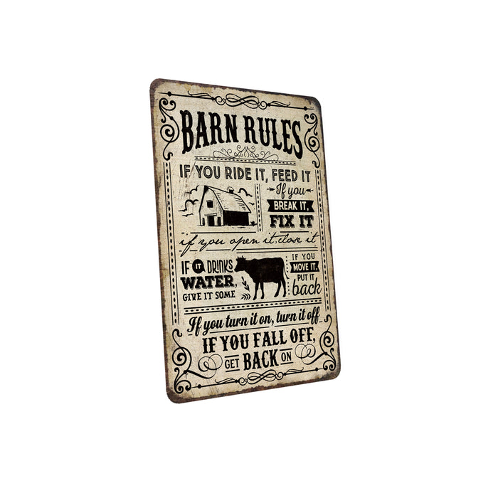 Barn Rules Sign Tan Farmhouse Barn If You Fall Get Back On Home Decor Gift 108120069014