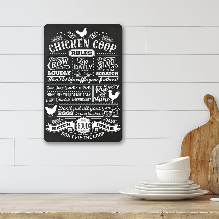 Chicken Coop Rules Sign Farmhouse Barn Fresh Eggs Say Cluck It Home Decor Gift