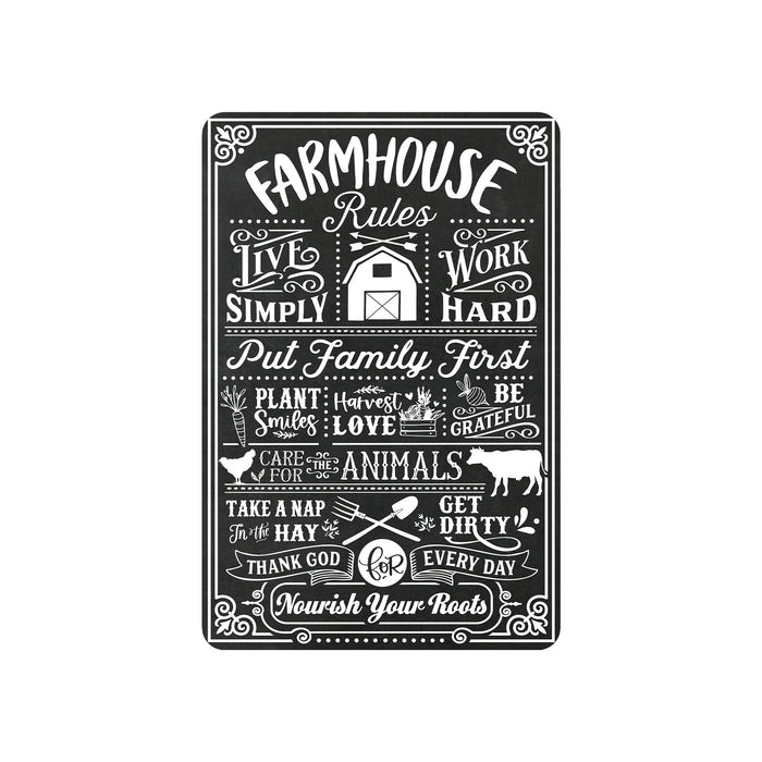 Farmhouse Rules Sign Live Simply Work Hard Nourish Your Roots Home Decor