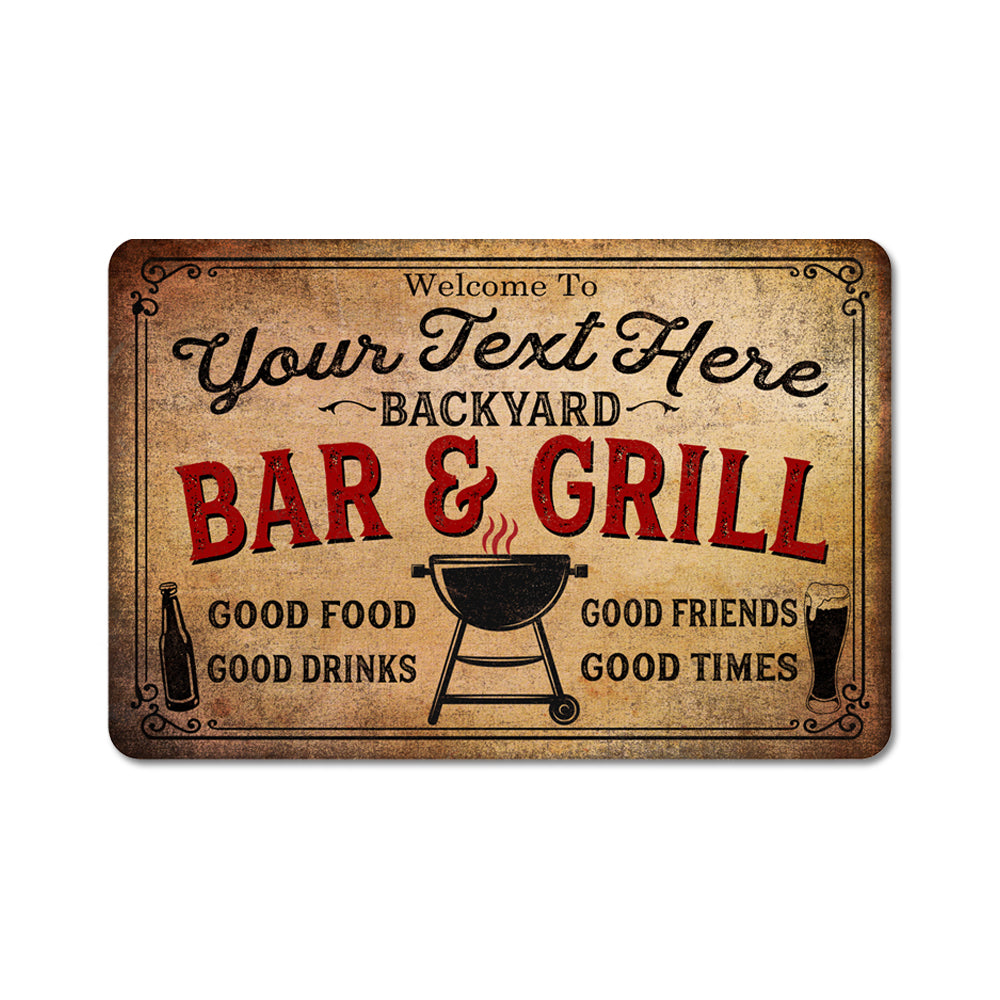 Personalized Backyard Bar and Grill Metal Sign Patio Decor Custom Sign ...