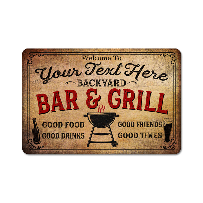Personalized Backyard Bar and Grill Metal Sign Patio Decor Custom Sign 108120074001