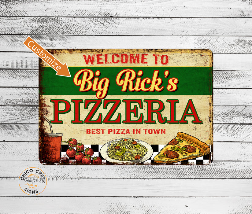 Personalized Name Pizzeria Custom Metal Sign Wall Decor 108120077001
