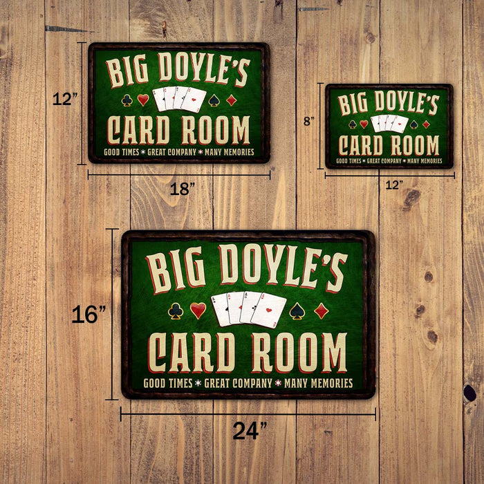 Personalized Card Room Metal Sign 108120080001