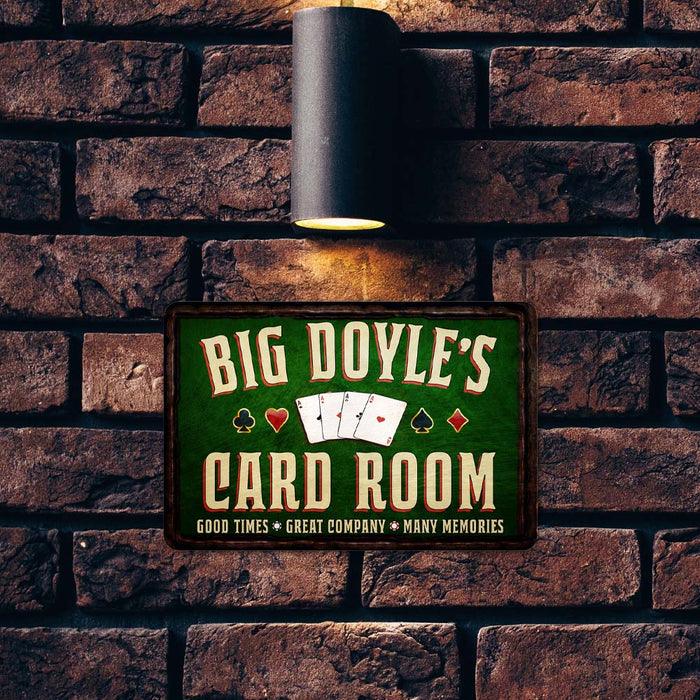 Personalized Card Room Metal Sign 108120080001