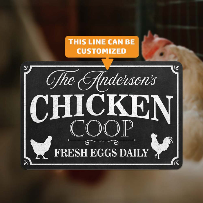 Personalized Chicken Coop Fresh Eggs Daily Farmhouse Metal Sign 108120084001