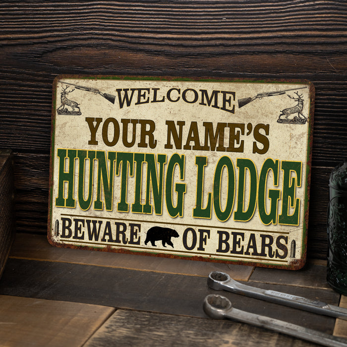 Your Name Personalized Hunting Lodge Sign Metal Man Cave Cabin Wall Decor 108120085001