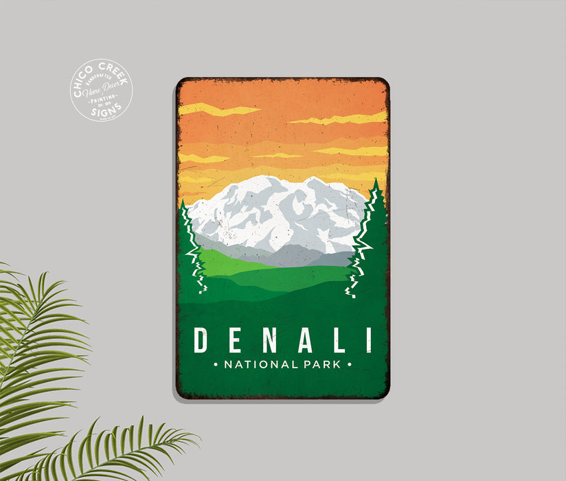 Denali National Park Sign Rustic Looking Wall Decor Cabin Decorative Signs Alaska