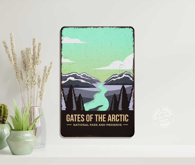 Gates of the Arctic National Park Sign Rustic Wall Decor Cabin Signs Alaska 108120086008
