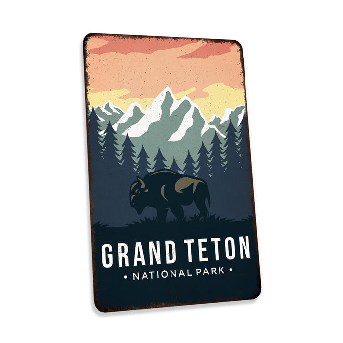 Grand Teton National Park Sign Rustic Looking Wall Decor Cabin Signs Wyoming