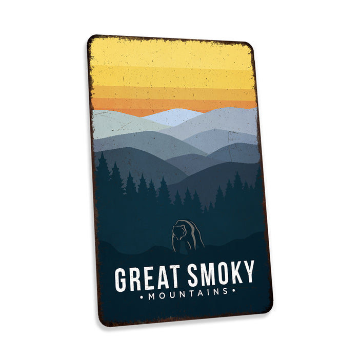 Great Smoky Mountains National Park Sign Rustic Looking Wall Decor Camping Decorative Signs Carolina Tennessee 108120086012