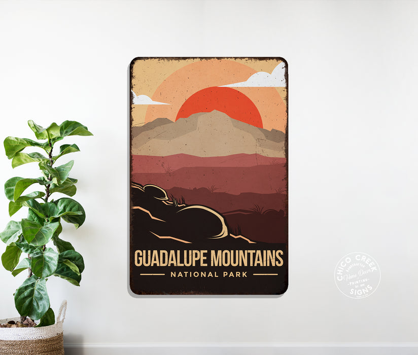 Guadalupe Mountains National Park Sign Rustic Looking Wall Decor Camping Hiking Texas 108120086014