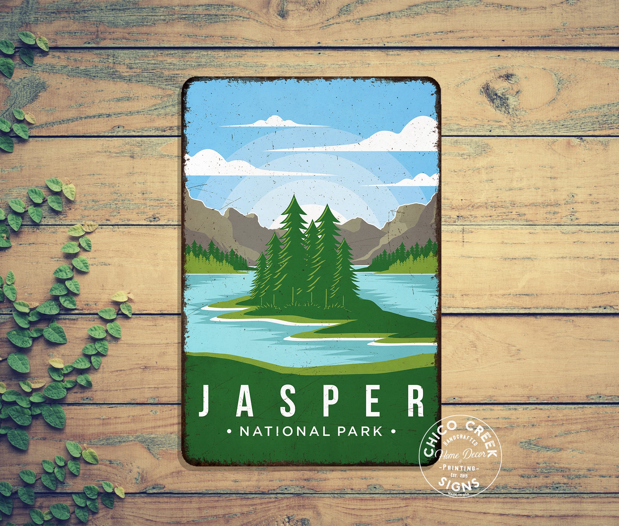 Jasper National Park Metal Sign | Cabin Wall Decor — Chico Creek Signs