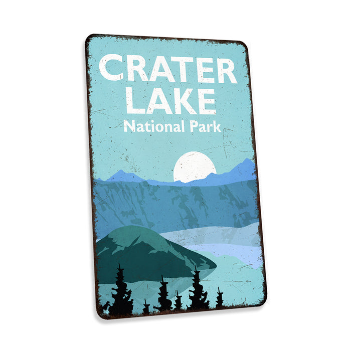 Crater Lake National Park Sign Rustic Looking Wall Decor Hiking Camping Oregon 108120086019