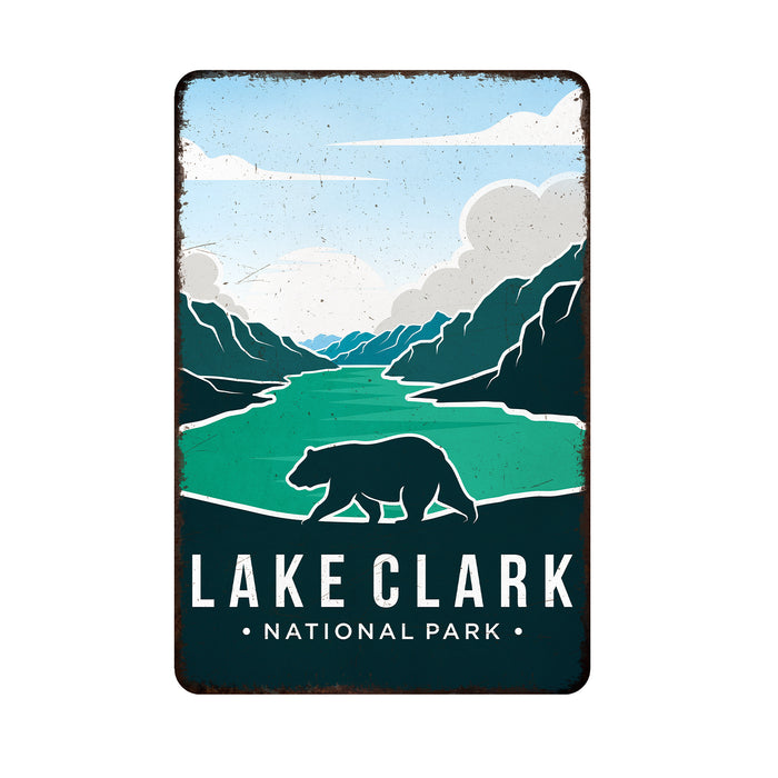 Lake Clark National Park Sign Rustic Looking Wall Decor Cabin Decorative Signs Alaska 108120086025