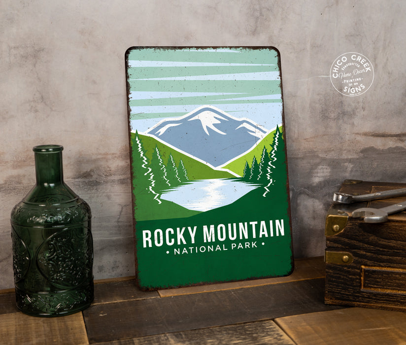 Rocky Mountain National Park Sign Rustic Looking Wall Decor Cabin Decorative Signs Colorado 108120086031