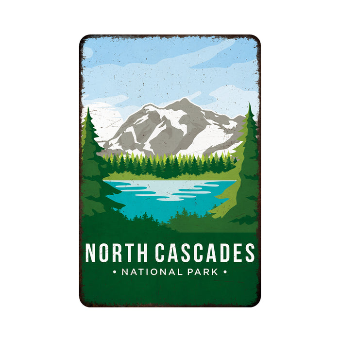 North Cascades National Park Sign Rustic Looking Wall Decor Cabin Decorative Signs Washington 108120086036