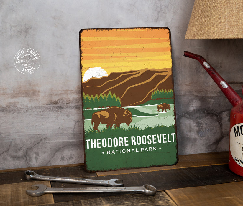 Theodore Roosevelt National Park Sign Rustic Looking Wall Decor Cabin Decorative Signs North Dakota 108120086039