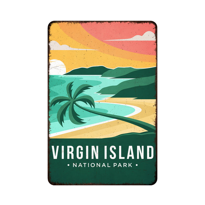 Virgin Islands National Park Sign Rustic Looking Wall Decor Cabin Decorative Signs 108120086040