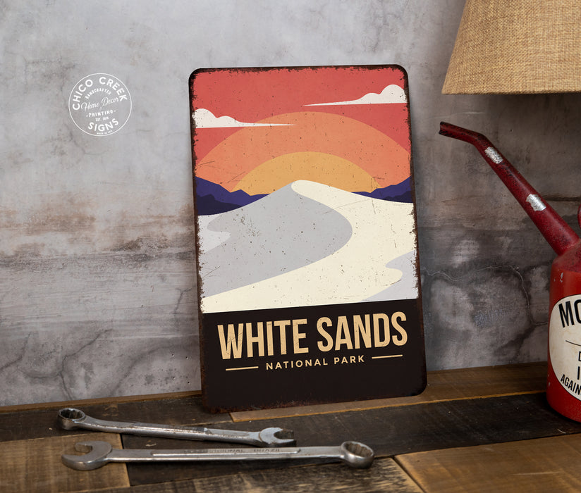 White Sands National Park Sign Rustic Looking Wall Decor Cabin Decorative Signs New Mexico 108120086041